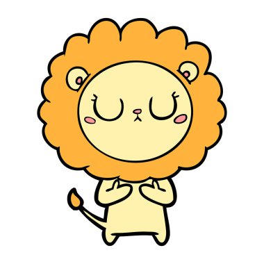 Çizgi film aslanının vektör çizimi