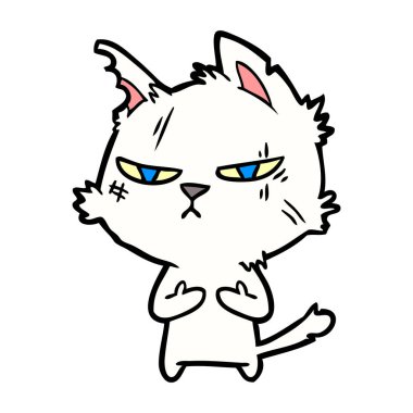 vektör çizim zor karikatür kedi