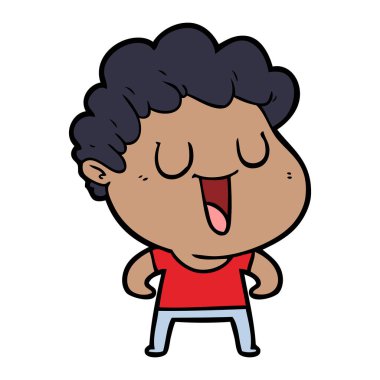 vektör çizim karikatür adam gülen