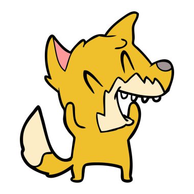 Tilki çizgi film gülen vektör çizim