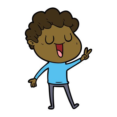 vektör çizim karikatür adam gülen