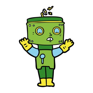 Çizgi film robotunun vektör çizimi