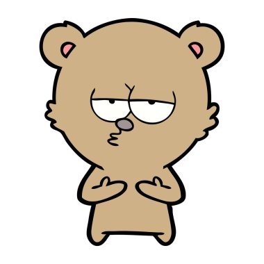 vektör çizim sıkılmış ayı çizgi film