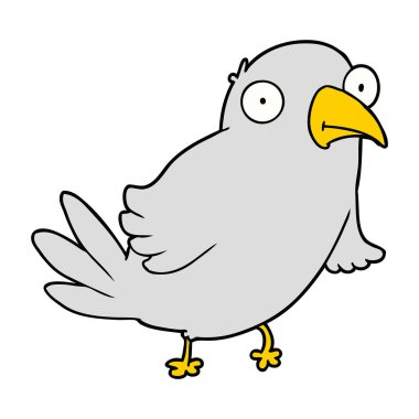 Çizgi film kuşunun vektör çizimi