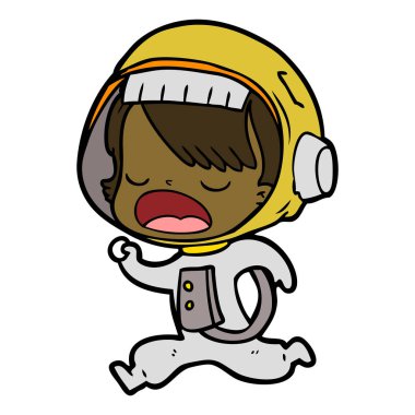 çizgi film astronot kadın çalışan