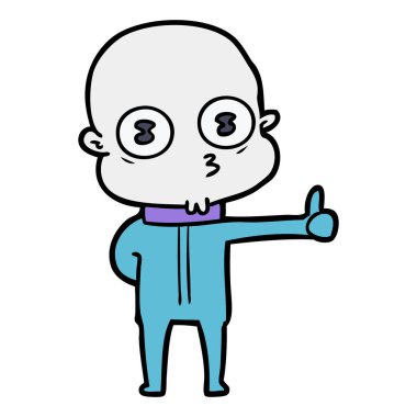 Yaşasın vererek çizgi film garip kel uzay adamı