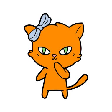 Çizgi film kedisinin vektör çizimi