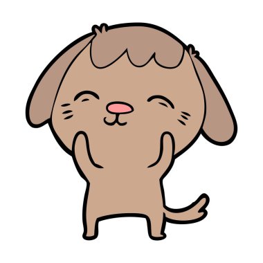vektör çizim mutlu karikatür köpek