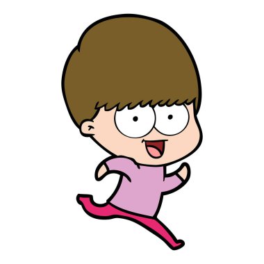 mutlu çizgi film çocuk vektör çizim