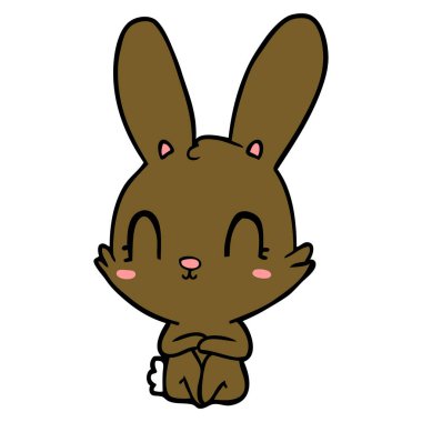 Tatlı çizgi film tavşanının vektör çizimi