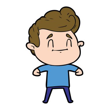 mutlu çizgi film adam vektör çizim