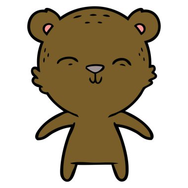 mutlu karikatür ayı vektör çizim