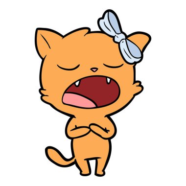 vektör çizim karikatür şarkı kedi