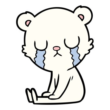 Kutup ayısı karikatür ağlıyor