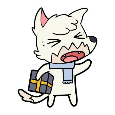 kızgın çizgi film fox vektör çizim