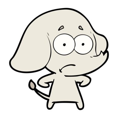 vektör çizim karikatür emin fil