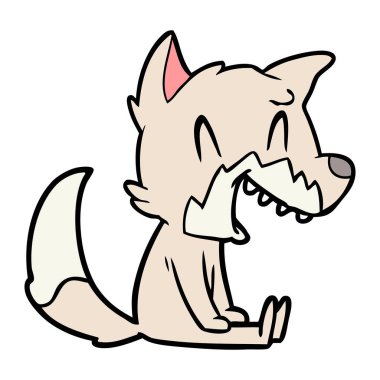 Tilki çizgi film gülen vektör çizim