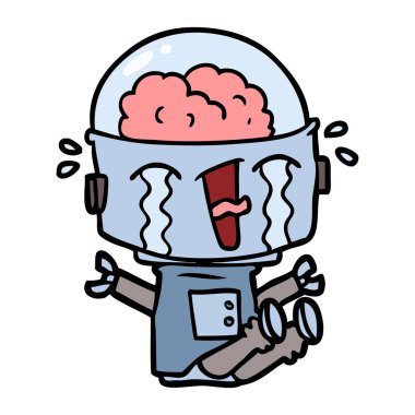 Çizgi film robotunun vektör çizimi