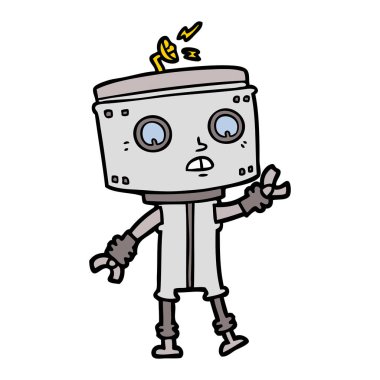 Çizgi film robotunun vektör çizimi