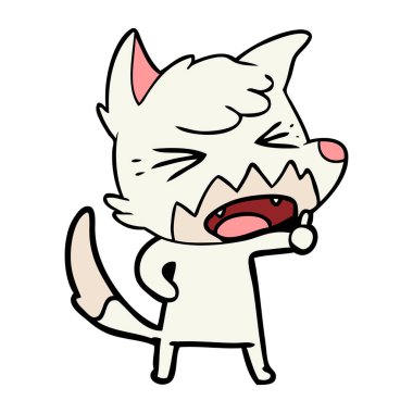 kızgın çizgi film fox vektör çizim