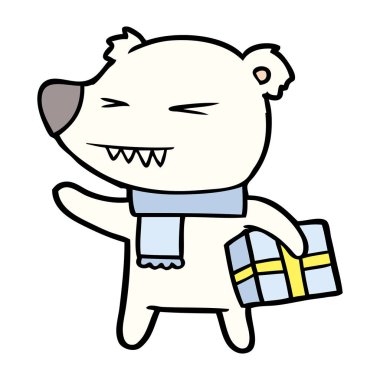 kızgın kutup ayısı xmas hediye ile çizgi film