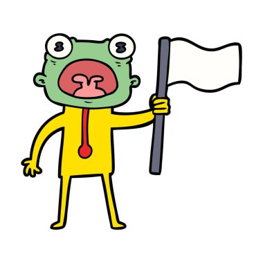 çizgi film garip yabancı bayrak ile