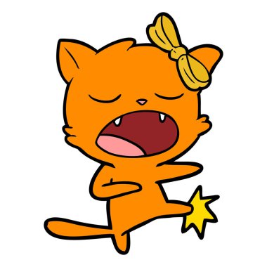 Çizgi film kedisinin vektör çizimi