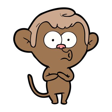 Çizgi film maymununun vektör çizimi