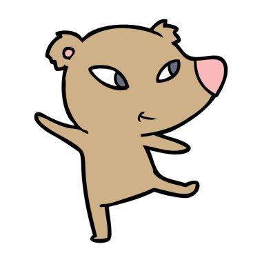 sevimli çizgi ayı dans