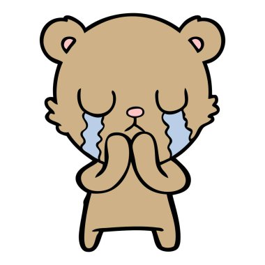 vektör çizim karikatür ayı ağlama