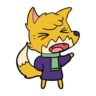 kızgın çizgi film fox vektör çizim