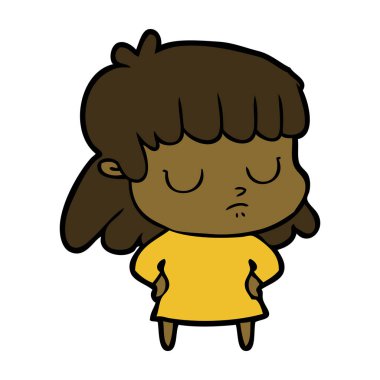 vektör çizim karikatür kayıtsız kadın