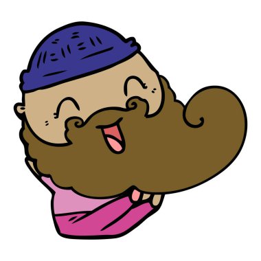 mutlu sakallı adam vektör çizim