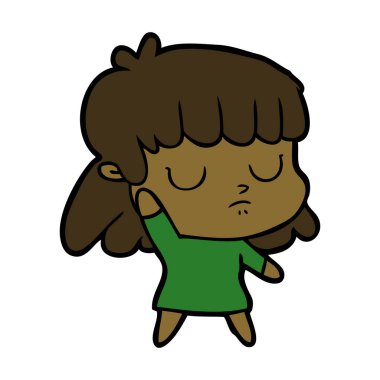 vektör çizim karikatür kayıtsız kadın