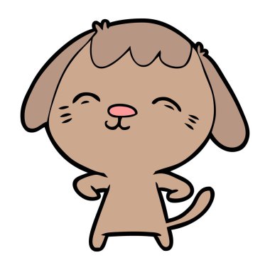vektör çizim mutlu karikatür köpek