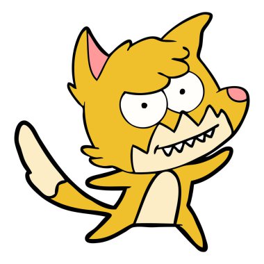 vektör çizim karikatür sırıtan Fox