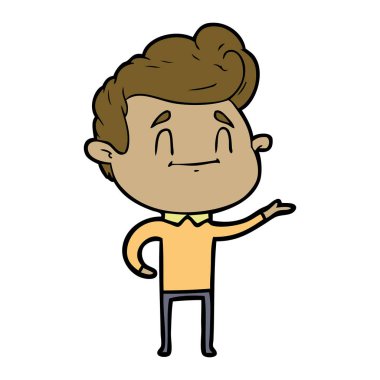 mutlu çizgi film adam vektör çizim