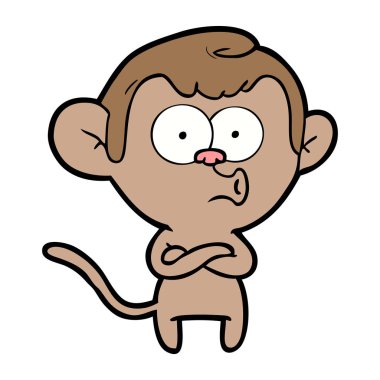 vektör çizim karikatür sürpriz maymun