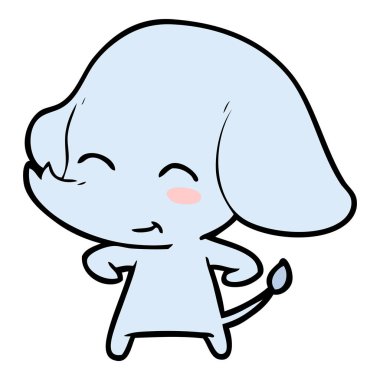 Çizgi film filinin vektör illüstrasyonu