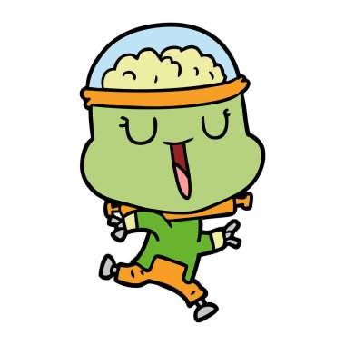 mutlu karikatür robot vektör çizim