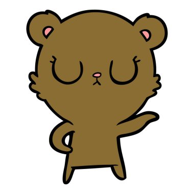 huzurlu karikatür ayı vektör çizim