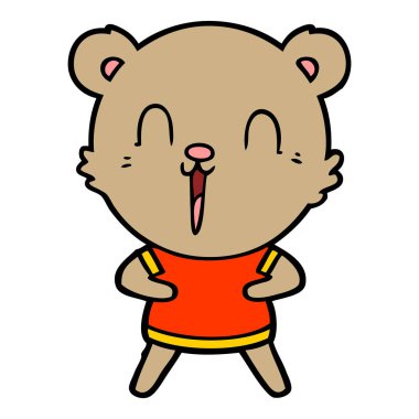 mutlu karikatür ayı vektör çizim