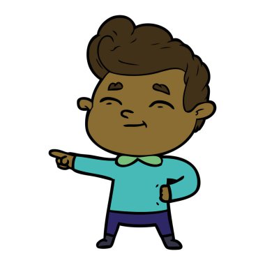 mutlu çizgi film adam vektör çizim