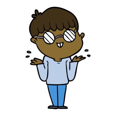 çizgi film çocuk gözlük takıyor