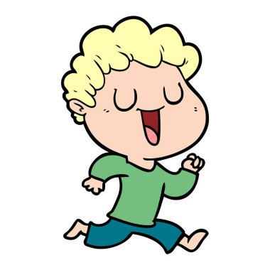 vektör çizim karikatür adam gülen