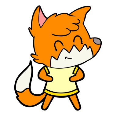 vektör çizim karikatür dostu Fox