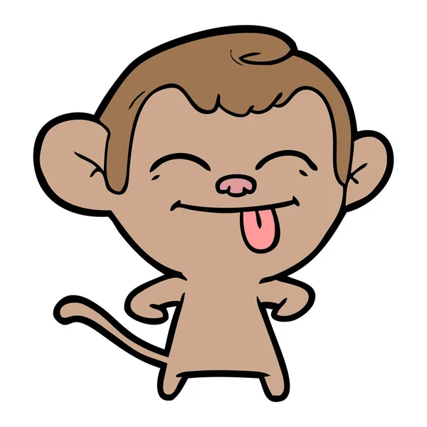 Ilustração Vetorial Engraçado Cartoon Monkey —  Vetores de Stock