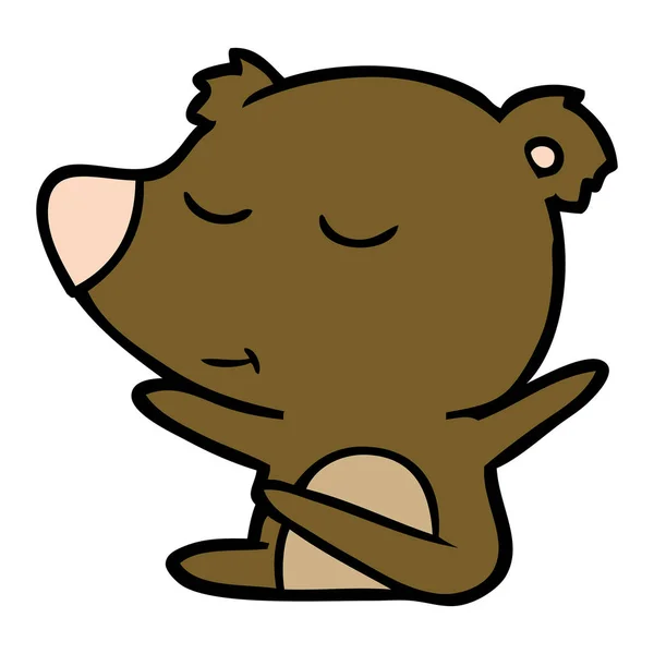 Vektor Illustration Des Glücklichen Cartoon Bären — Stockvektor