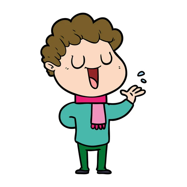 Vector Ilustración Dibujos Animados Hombre Hablando — Vector de stock