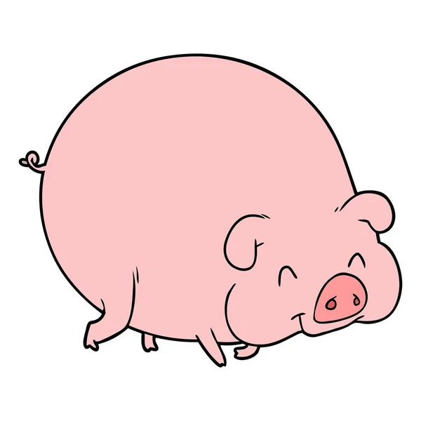 Vector Illustration Cartoon Pig — Stock Vector